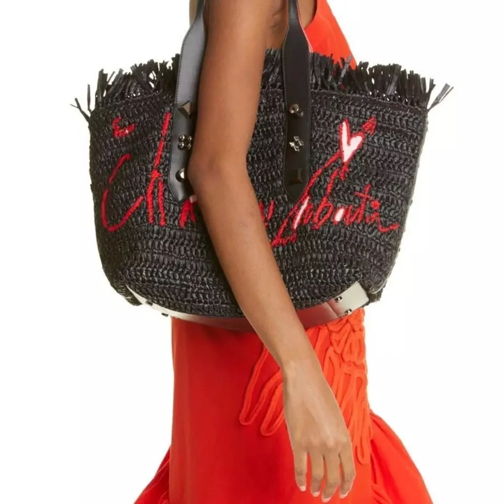 Christian Louboutin Black and Red Tote Bag